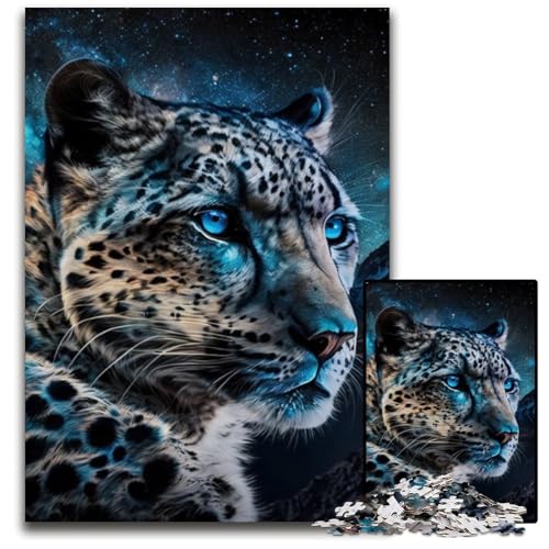 Fantasy-Leoparden-Puzzle, 1000 Teile, für Erwachsene, Puzzle für Erwachsene, pädagogisches Denkspiel, künstlerische Heim- und Bürodekoration, ab 14 Jahren, 50x75cm/19,68x29,52 Zoll von LiJianXXE