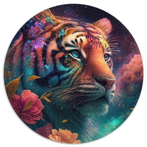 Fantasy Tiger Puzzle 1000 Teile für Erwachsene, rundes Puzzle 1000 Teile für Erwachsene, Denksportaufgabe, Spiel für Erwachsene, interaktive Familienaktivität, 67,5 x 67,5 cm Fantasy Tiger Puzzle 1000 Teile für Erwachsene, rundes Puzzle 1000 Teile für Erwachsene, Denksportaufgabe, Spiel für Erwachsene, interaktive Familienaktivität, 67,5 x 67,5 cm von LiJianXXE