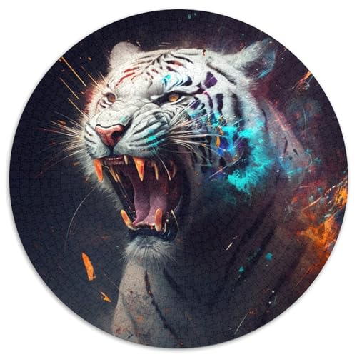 Fantasy Tiger Puzzle für Erwachsene, 1000 Teile, rundes Puzzle, farbenfrohe Heimdekoration und interaktives Familienspiel, 67,5 x 67,5 cm Fantasy Tiger Puzzle für Erwachsene, 1000 Teile, rundes Puzzle, farbenfrohe Heimdekoration und interaktives Familienspiel, 67,5 x 67,5 cm von LiJianXXE