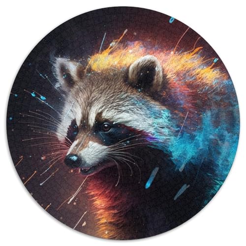 Fantasy-Waschbär-Puzzle mit 1000 Teilen für Erwachsene, runde Puzzles mit 1000 Teilen für Erwachsene, anspruchsvolles DIY-Denkspiel für Teenager, 67,5 x 67,5 cm Fantasy-Waschbär-Puzzle mit 1000 Teilen für Erwachsene, runde Puzzles mit 1000 Teilen für Erwachsene, anspruchsvolles DIY-Denkspiel für Teenager, 67,5 x 67,5 cm von LiJianXXE