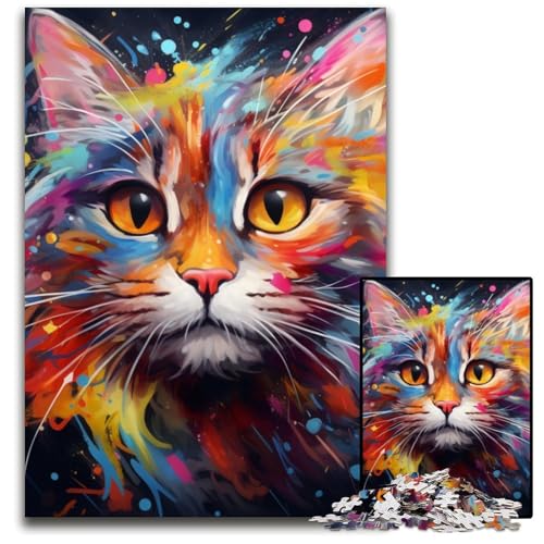 Farbkatzen-Puzzle für Erwachsene, 1000-teiliges Kartonpuzzle, schwieriges Denkspiel für Jugendliche, 26x38cm/10,23x14,96 Zoll Farbkatzen-Puzzle für Erwachsene, 1000-teiliges Kartonpuzzle, schwieriges Denkspiel für Jugendliche, 26x38cm/10,23x14,96 Zoll von LiJianXXE