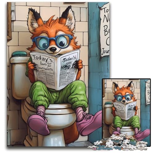 Fox Go Toiletten-Puzzle, 1000 Teile, Puzzle für Erwachsene, Denksportaufgabe, Teenager und Heimdekoration, 26x38cm/10,23x14,96 Zoll von LiJianXXE
