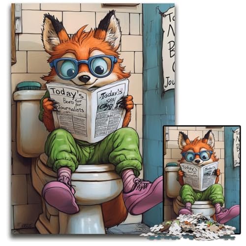 Fox Go Toiletten-Puzzle, 1000 Teile, für Erwachsene, Puzzle für Erwachsene, Gehirn-Herausforderung, Teenager und Heimdekoration, 50x75cm/19,68x29,52 Zoll Fox Go Toiletten-Puzzle, 1000 Teile, für Erwachsene, Puzzle für Erwachsene, Gehirn-Herausforderung, Teenager und Heimdekoration, 50x75cm/19,68x29,52 Zoll von LiJianXXE