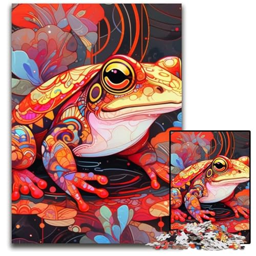 Frosch-Puzzle, 1000 Teile, Kartonpuzzle, interaktives Familienspiel, Heimdekoration zum Selbermachen, Denksportaufgabe, Geschenk, 26x38cm/10,23x14,96 Zoll von LiJianXXE