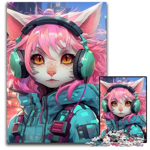 Future Cat Warrior Puzzle für Erwachsene, 1000-teiliges Kartonpuzzle, schwieriges Denkspiel für Jugendliche, 26x38cm/10,23x14,96 Zoll Future Cat Warrior Puzzle für Erwachsene, 1000-teiliges Kartonpuzzle, schwieriges Denkspiel für Jugendliche, 26x38cm/10,23x14,96 Zoll von LiJianXXE