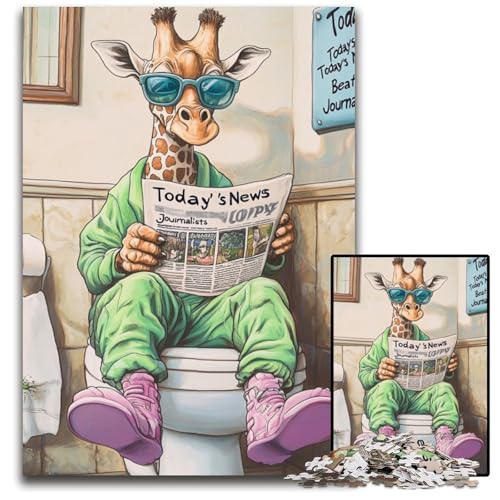 Giraffe Go Toilet 1000-Teile-Puzzle-Geschenke Holzpuzzles Interaktives Familienspiel, DIY-Heimdekor, Denksport-Geschenk 50x75cm/19,68x29,52 Zoll Giraffe Go Toilet 1000-Teile-Puzzle-Geschenke Holzpuzzles Interaktives Familienspiel, DIY-Heimdekor, Denksport-Geschenk 50x75cm/19,68x29,52 Zoll von LiJianXXE