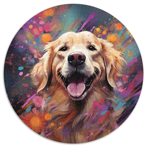 Golden Retriever-Puzzle 1000 Teile für Erwachsene, rundes Puzzle 1000 Teile für Erwachsene, Denksportaufgabe, Spiel für Erwachsene, interaktive Familienaktivität, 67,5 x 67,5 cm Golden Retriever-Puzzle 1000 Teile für Erwachsene, rundes Puzzle 1000 Teile für Erwachsene, Denksportaufgabe, Spiel für Erwachsene, interaktive Familienaktivität, 67,5 x 67,5 cm von LiJianXXE
