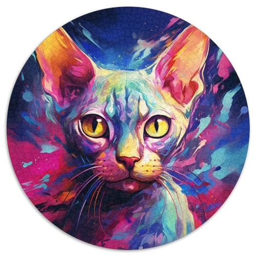 Haarlose Katzen-Puzzle 1000 Teile für Erwachsene, rundes Puzzle 1000 Teile für Erwachsene, Denksportaufgabe, Spiel für Erwachsene, interaktive Familienaktivität, 67,5 x 67,5 cm Haarlose Katzen-Puzzle 1000 Teile für Erwachsene, rundes Puzzle 1000 Teile für Erwachsene, Denksportaufgabe, Spiel für Erwachsene, interaktive Familienaktivität, 67,5 x 67,5 cm von LiJianXXE