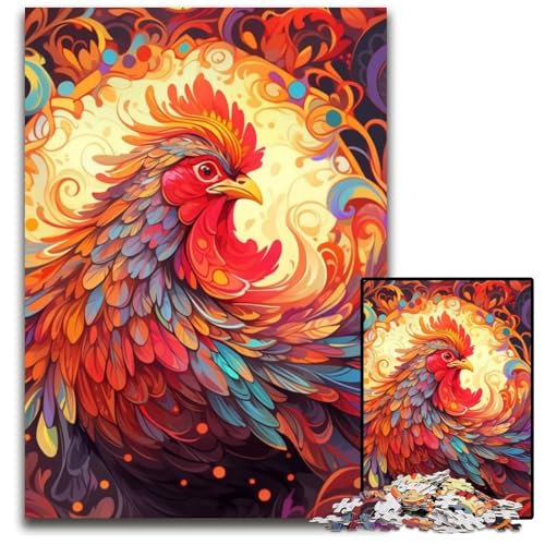 Hahn-Puzzle, 1000 Teile, Puzzle für Erwachsene, Denkspiel, interaktives Familienspiel, geeignet für Kinder ab 14 Jahren, 26x38cm/10,23x14,96 Zoll von LiJianXXE