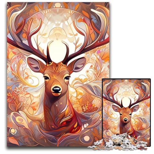 Hirsch-Puzzle 1000 Teile für Erwachsene, Puzzle für Erwachsene, pädagogisches Denkspiel, künstlerische Heim- und Bürodekoration, ab 14 Jahren, 26x38cm/10,23x14,96 Zoll Hirsch-Puzzle 1000 Teile für Erwachsene, Puzzle für Erwachsene, pädagogisches Denkspiel, künstlerische Heim- und Bürodekoration, ab 14 Jahren, 26x38cm/10,23x14,96 Zoll von LiJianXXE