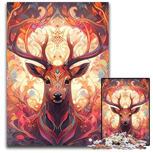 Hirsch-Puzzle für Erwachsene, 1000 Kartonpuzzles, interaktives Familienspiel, Denksportaufgabe, Lernspielzeug, 26x38cm/10,23x14,96 Zoll Hirsch-Puzzle für Erwachsene, 1000 Kartonpuzzles, interaktives Familienspiel, Denksportaufgabe, Lernspielzeug, 26x38cm/10,23x14,96 Zoll von LiJianXXE