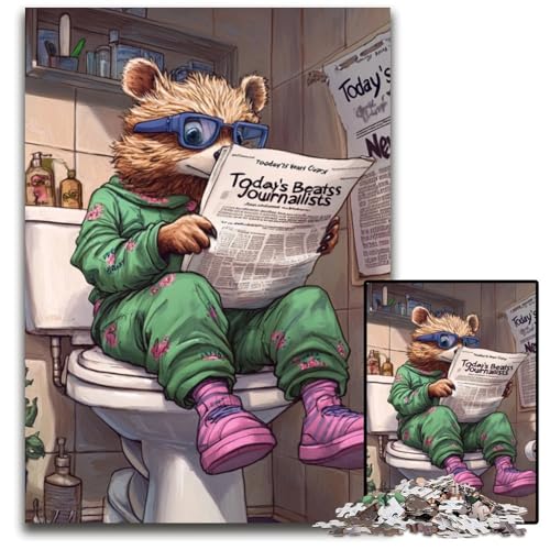 Honey Badger Go Toilet 1000-teiliges Puzzle für Erwachsene. Unmögliches Puzzle für Erwachsene. Anspruchsvolles DIY-Denkspiel,perfektes Familienspiel oder dekoratives Geschenk,26x38cm/10,23x14,96 Zoll Honey Badger Go Toilet 1000-teiliges Puzzle für Erwachsene. Unmögliches Puzzle für Erwachsene. Anspruchsvolles DIY-Denkspiel,perfektes Familienspiel oder dekoratives Geschenk,26x38cm/10,23x14,96 Zoll von LiJianXXE