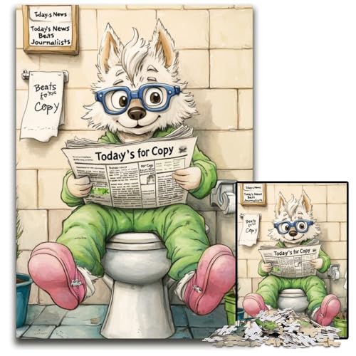 Husky Go Toilet-Puzzle für Erwachsene, 1000-teiliges Kartonpuzzle, perfekt für Teenager und Sammler, ideale Heimdekoration und Reisegeschenk, 26x38cm/10,23x14,96 Zoll Husky Go Toilet-Puzzle für Erwachsene, 1000-teiliges Kartonpuzzle, perfekt für Teenager und Sammler, ideale Heimdekoration und Reisegeschenk, 26x38cm/10,23x14,96 Zoll von LiJianXXE