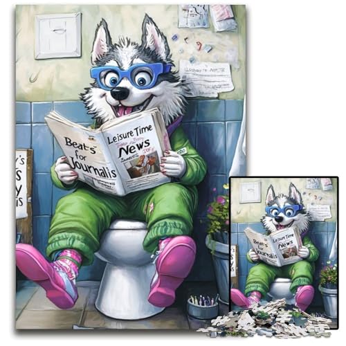 Husky Go Toilet Puzzle für Erwachsene, 1000-teiliges Puzzle für Erwachsene, anspruchsvolles DIY-Denkspiel für Teenager, 26x38cm/10,23x14,96 Zoll Husky Go Toilet Puzzle für Erwachsene, 1000-teiliges Puzzle für Erwachsene, anspruchsvolles DIY-Denkspiel für Teenager, 26x38cm/10,23x14,96 Zoll von LiJianXXE