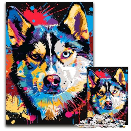 Husky-Puzzle, 1000 Teile, für Erwachsene, Puzzle für Erwachsene, Gehirn-Herausforderung, Teenager und Heimdekoration, 50x75cm/19,68x29,52 Zoll Husky-Puzzle, 1000 Teile, für Erwachsene, Puzzle für Erwachsene, Gehirn-Herausforderung, Teenager und Heimdekoration, 50x75cm/19,68x29,52 Zoll von LiJianXXE