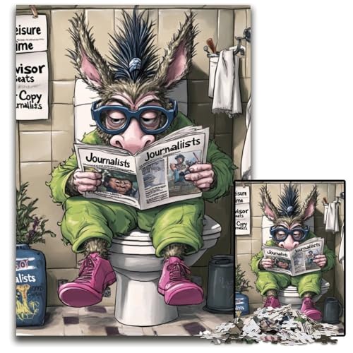 Hyena Go Toilet Puzzle 1000 Teile für Erwachsene, Puzzles für Erwachsene, pädagogisches Denkspiel, künstlerische Heim- und Bürodekoration, ab 14 Jahren, 50x75cm/19,68x29,52 Zoll Hyena Go Toilet Puzzle 1000 Teile für Erwachsene, Puzzles für Erwachsene, pädagogisches Denkspiel, künstlerische Heim- und Bürodekoration, ab 14 Jahren, 50x75cm/19,68x29,52 Zoll von LiJianXXE