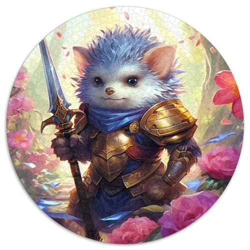 Igel-Krieger-Puzzle, 1000 Teile, rund, 1000 Teile, anspruchsvolles Denkspiel, entspannendes Spielzeug für Teenager, 67,5 x 67,5 cm von LiJianXXE