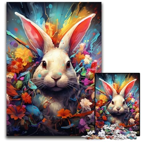 Kaninchen-Puzzle, 1000 Teile, Puzzle für Erwachsene, Heimdekoration, Denksportspiel für Teenager und Familieninteraktion, 26x38cm/10,23x14,96 Zoll von LiJianXXE