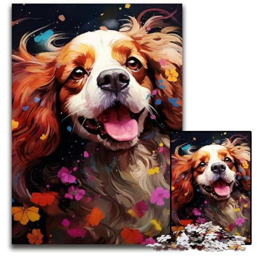 King Charles Spaniel Puzzle 1000 Teile Puzzle für Erwachsene, Denksportaufgabe, Teenager und Heimdekoration, 26x38cm/10,23x14,96 Zoll von LiJianXXE