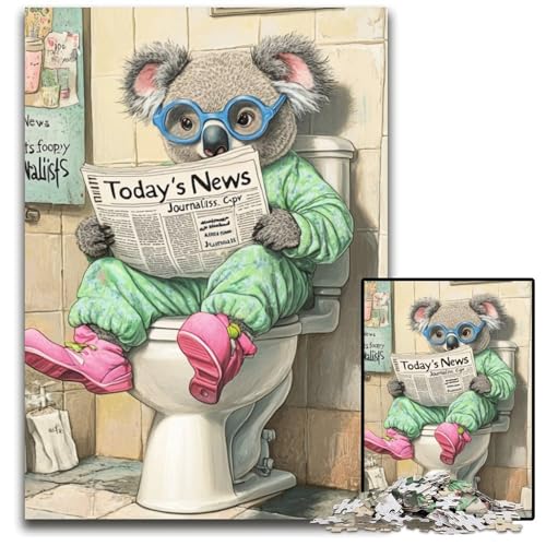 Koala Go Toiletten-Puzzle für Erwachsene, 1000-teiliges Puzzle, Familienaktivität, Denksportaufgabe, Heimdekoration, 26x38cm/10,23x14,96 Zoll von LiJianXXE