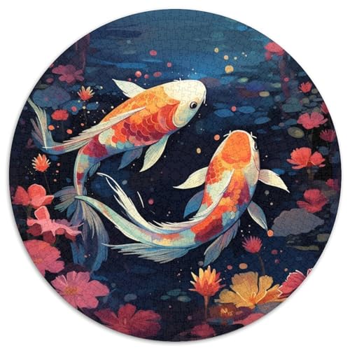 Koi-Puzzles 1000 Teile für Erwachsene, 1000 Teile, rundes Puzzle, Geschenke für Teenager und Familien, perfekte DIY-Dekoration und knifflige Herausforderung, 67,5 x 67,5 cm Koi-Puzzles 1000 Teile für Erwachsene, 1000 Teile, rundes Puzzle, Geschenke für Teenager und Familien, perfekte DIY-Dekoration und knifflige Herausforderung, 67,5 x 67,5 cm von LiJianXXE