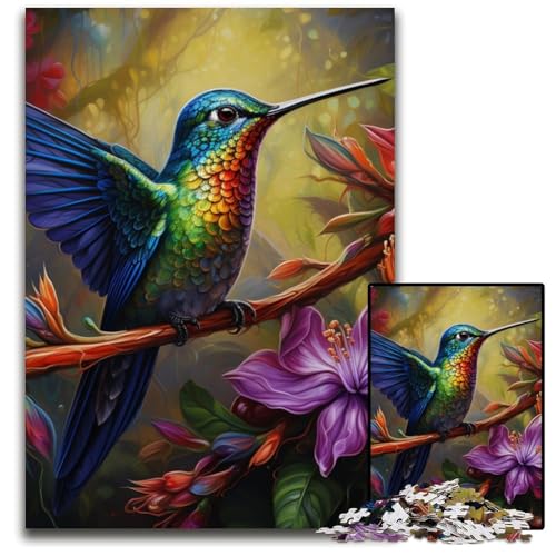 Kolibri-Kunstpuzzle, 1000 Teile, Puzzle für Erwachsene, Denksportaufgabe, Teenager und Heimdekoration, 26x38cm/10,23x14,96 Zoll von LiJianXXE