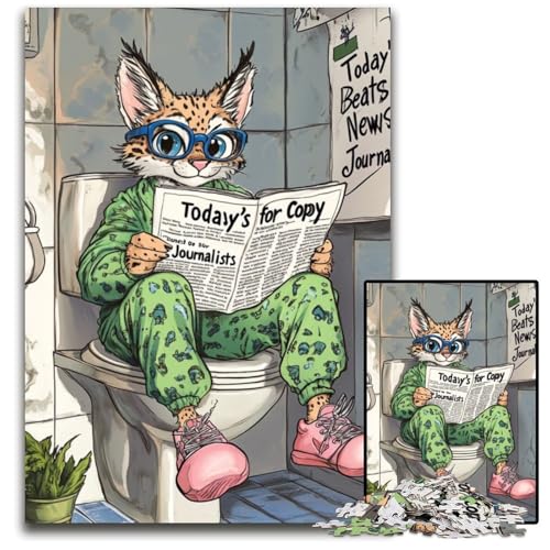 Lynx Go Toiletten-Puzzle, 1000 Teile, für Erwachsene, Puzzle für Erwachsene, Gehirn-Herausforderung, Teenager und Heimdekoration, 50x75cm/19,68x29,52 Zoll von LiJianXXE