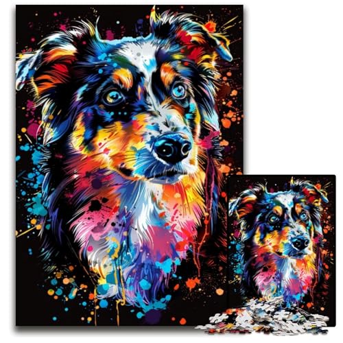 Miniatur-Amerikanischer Schäferhund-Puzzle für Erwachsene, 1000-teiliges Puzzle für Erwachsene, anspruchsvolles DIY-Denkspiel für Teenager, 50x75cm/19,68x29,52 Zoll Miniatur-Amerikanischer Schäferhund-Puzzle für Erwachsene, 1000-teiliges Puzzle für Erwachsene, anspruchsvolles DIY-Denkspiel für Teenager, 50x75cm/19,68x29,52 Zoll von LiJianXXE