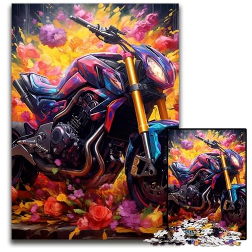 Motorrad-Puzzle für Erwachsene, 1000 Teile, Kartonpuzzle für Erwachsene, pädagogisches Denkspiel, künstlerische Heim- und Bürodekoration, ab 14 Jahren, 26x38cm/10,23x14,96 Zoll von LiJianXXE