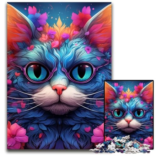 Neonbrillen-Katzen-Puzzle 1000 Teile für Erwachsene, Holzpuzzle, anspruchsvolles Denkspiel für Teenager, Familienspaß, interaktives Spiel, 50x75cm/19,68x29,52 Zoll Neonbrillen-Katzen-Puzzle 1000 Teile für Erwachsene, Holzpuzzle, anspruchsvolles Denkspiel für Teenager, Familienspaß, interaktives Spiel, 50x75cm/19,68x29,52 Zoll von LiJianXXE