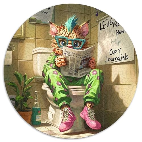 Ocelot Go Toilet 1000-teiliges Puzzle für Erwachsene, runde Puzzles 1000 Teile für Erwachsene, anspruchsvolles DIY-Denkspiel für Teenager, 67,5 x 67,5 cm Ocelot Go Toilet 1000-teiliges Puzzle für Erwachsene, runde Puzzles 1000 Teile für Erwachsene, anspruchsvolles DIY-Denkspiel für Teenager, 67,5 x 67,5 cm von LiJianXXE