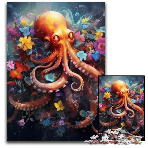 Oktopus-Puzzle 1000 Teile für Erwachsene, Puzzle für Erwachsene, Gehirn-Herausforderung, Teenager und Heimdekoration, 26x38cm/10,23x14,96 Zoll von LiJianXXE