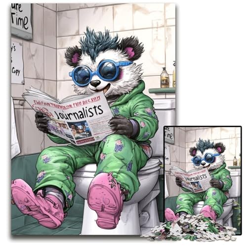 Panda Go Toiletten-Puzzle, 1000 Teile, Puzzle für Erwachsene, Denksportaufgabe, Teenager und Heimdekoration, 50x75cm/19,68x29,52 Zoll von LiJianXXE