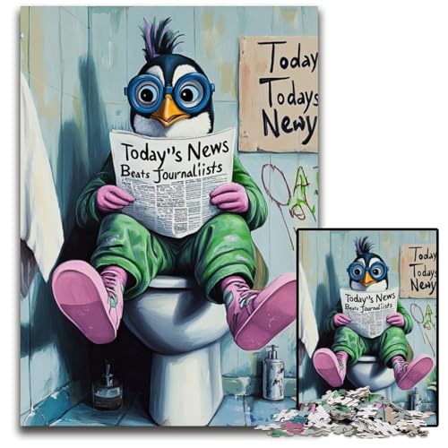 Penguin Go Toilet Puzzle 1000 Teile für Erwachsene, Puzzles für Erwachsene, pädagogisches Denkspiel, künstlerische Heim- und Bürodekoration, ab 14 Jahren, 26x38cm/10,23x14,96 Zoll Penguin Go Toilet Puzzle 1000 Teile für Erwachsene, Puzzles für Erwachsene, pädagogisches Denkspiel, künstlerische Heim- und Bürodekoration, ab 14 Jahren, 26x38cm/10,23x14,96 Zoll von LiJianXXE