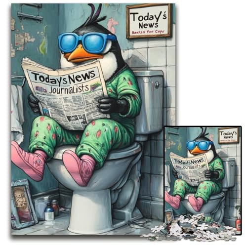 Penguin Go Toilet Puzzle für Erwachsene, 1000 Teile, Unmögliches Puzzle für Erwachsene, Ideales DIY-Dekor & Denksport-Geschenk, 26x38cm/10,23x14,96 Zoll Penguin Go Toilet Puzzle für Erwachsene, 1000 Teile, Unmögliches Puzzle für Erwachsene, Ideales DIY-Dekor & Denksport-Geschenk, 26x38cm/10,23x14,96 Zoll von LiJianXXE