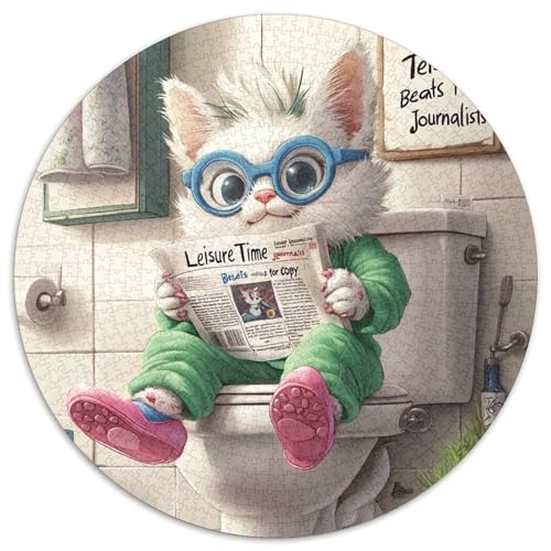 Perserkatze geht auf die Toilette Puzzle für Erwachsene, 1000-teiliges Puzzle für Erwachsene, perfekte Heim- oder Bürodekoration, 67,5 x 67,5 cm von LiJianXXE