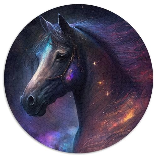 Pferde-Puzzle, 1000 Teile, Geschenk, rundes 1000-Teile-Puzzle für Reiseliebhaber und Paare, anspruchsvolles Spielzeug, 67,5 x 67,5 cm von LiJianXXE