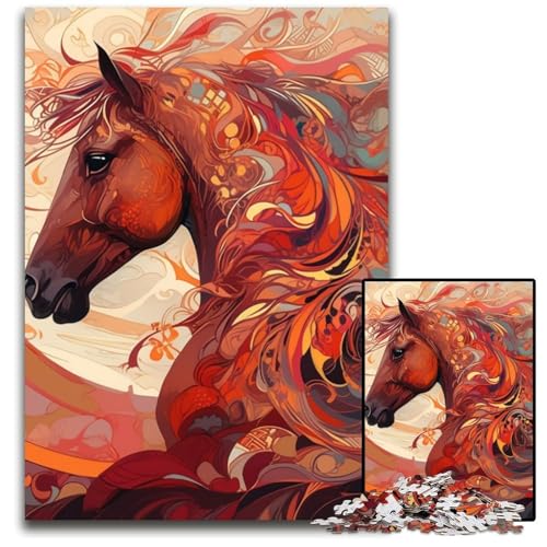Pferde-Puzzle für Erwachsene, 1000 Teile, interaktives Familienspiel, Familienaktivitätsspiel, 26x38cm/10,23x14,96 Zoll von LiJianXXE