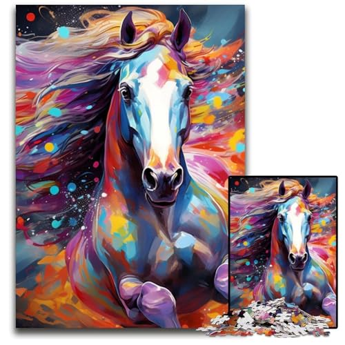 Pferde-Puzzle für Erwachsene, 1000-teiliges Puzzle für Erwachsene, anspruchsvolles DIY-Denkspiel für Teenager, 26x38cm/10,23x14,96 Zoll Pferde-Puzzle für Erwachsene, 1000-teiliges Puzzle für Erwachsene, anspruchsvolles DIY-Denkspiel für Teenager, 26x38cm/10,23x14,96 Zoll von LiJianXXE