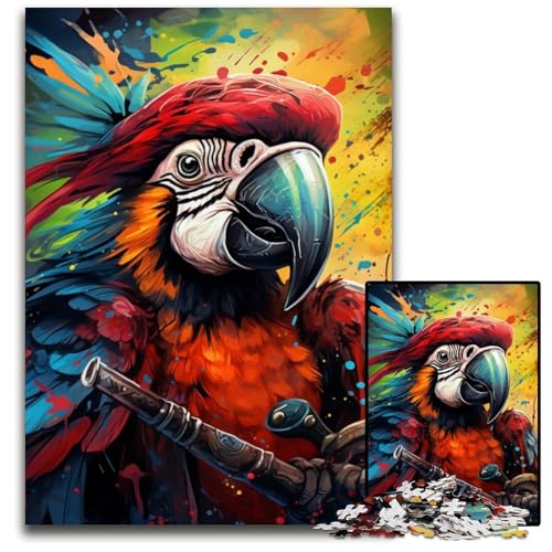 Piratenpapagei, 1000-teiliges Puzzle für Erwachsene, Holzpuzzle für Erwachsene, pädagogisches Denkspiel, künstlerische Heim- und Bürodekoration, ab 14 Jahren, 50x75cm/19,68x29,52 Zoll Piratenpapagei, 1000-teiliges Puzzle für Erwachsene, Holzpuzzle für Erwachsene, pädagogisches Denkspiel, künstlerische Heim- und Bürodekoration, ab 14 Jahren, 50x75cm/19,68x29,52 Zoll von LiJianXXE