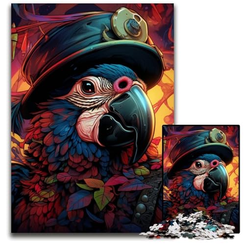Piratenpapagei-Puzzle 1000 Teile für Erwachsene, Puzzle, ideal für Teenager und Sammler, Reisegeschenk, Familienaktivität, 50x75cm/19,68x29,52 Zoll von LiJianXXE