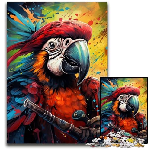 Piratenpapagei-Puzzle 1000 Teile für Erwachsene, Puzzle für Erwachsene, Gehirn-Herausforderung, Teenager und Heimdekoration, 26x38cm/10,23x14,96 Zoll von LiJianXXE
