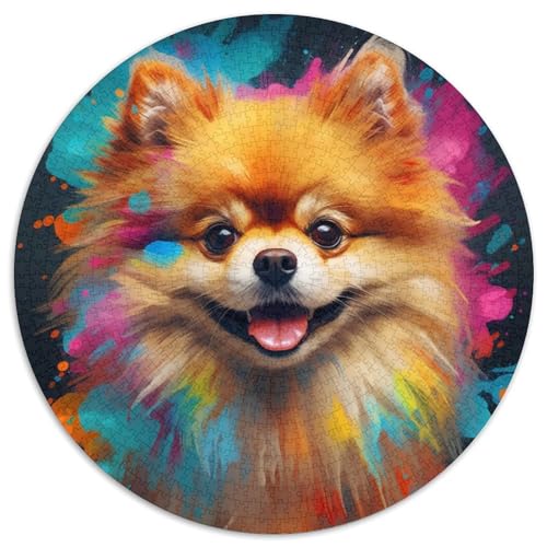 Pommerscher 1000-teiliges Puzzle, 1000-teiliges rundes Puzzle, anspruchsvolles Denkspiel – entspannendes Spielzeug für Teenager, 67,5 x 67,5 cm von LiJianXXE