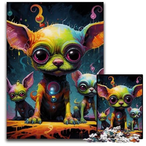 Psychedelisches Chihuahua-Puzzle 1000 Teile für Erwachsene, Kartonpuzzle, anspruchsvolles Denkspiel für Teenager, unterhaltsames interaktives Spiel für die ganze Familie, 26x38cm/10,23x14,96 Zoll Psychedelisches Chihuahua-Puzzle 1000 Teile für Erwachsene, Kartonpuzzle, anspruchsvolles Denkspiel für Teenager, unterhaltsames interaktives Spiel für die ganze Familie, 26x38cm/10,23x14,96 Zoll von LiJianXXE