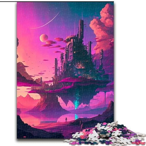 Puzzle 1000 Teile, Außerirdische Stadtlandschaft, aus Holz, Eltern, Partner, Freunde – ab 14 Jahren, 50x75cm, für Heimdekoration, Gehirntraining Puzzle 1000 Teile, Außerirdische Stadtlandschaft, aus Holz, Eltern, Partner, Freunde – ab 14 Jahren, 50x75cm, für Heimdekoration, Gehirntraining von LiJianXXE
