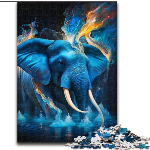 Puzzle 1000 Teile, Blauer Elefant, aus Holz, Eltern, Partner, Freunde – ab 14 Jahren, 50x75cm, für Heimdekoration, Gehirntraining Puzzle 1000 Teile, Blauer Elefant, aus Holz, Eltern, Partner, Freunde – ab 14 Jahren, 50x75cm, für Heimdekoration, Gehirntraining von LiJianXXE