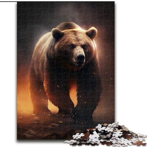 Puzzle 1000 Teile, Braunbär, aus Holz, Eltern, Partner, Freunde – ab 14 Jahren, 50x75cm, für Heimdekoration, Gehirntraining Puzzle 1000 Teile, Braunbär, aus Holz, Eltern, Partner, Freunde – ab 14 Jahren, 50x75cm, für Heimdekoration, Gehirntraining von LiJianXXE