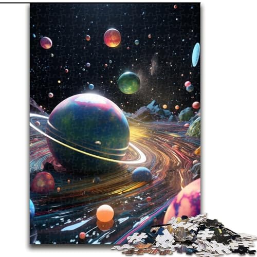 Puzzle 1000 Teile, Buntes Universum-Puzzle aus Holz, anspruchsvolles DIY-Denkspiel, perfektes Familienspiel oder dekoratives Geschenk, 1000 Teile(50x75cm) von LiJianXXE