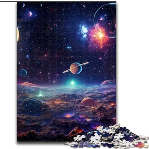 Puzzle 1000 Teile, Buntes Universum-Puzzle aus Holz, anspruchsvolles DIY-Denkspiel, perfektes Familienspiel oder dekoratives Geschenk, 1000 Teile(50x75cm) von LiJianXXE