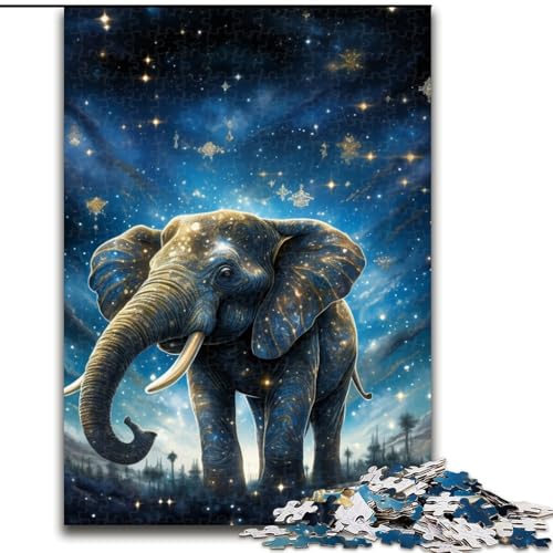 Puzzle 1000 Teile, Fantastische Tiere, Elefanten-Puzzle aus Pappe, Geburtstage, Weihnachten, Halloween, Thanksgiving, Ostern, 1000 Teile(26x38cm) von LiJianXXE